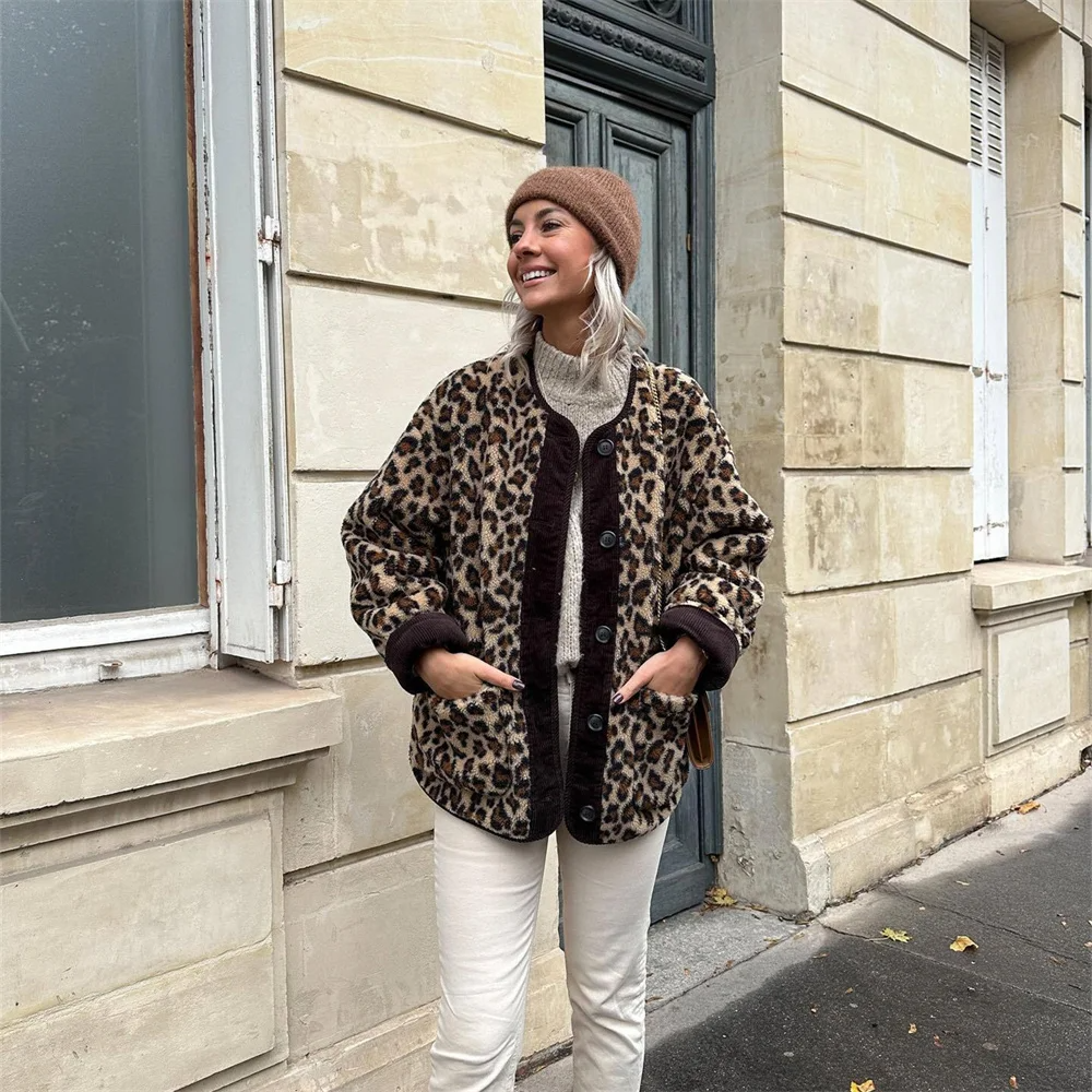 Yadira® | Jacke Mit O Ausschnitt Und Leopardenmuster