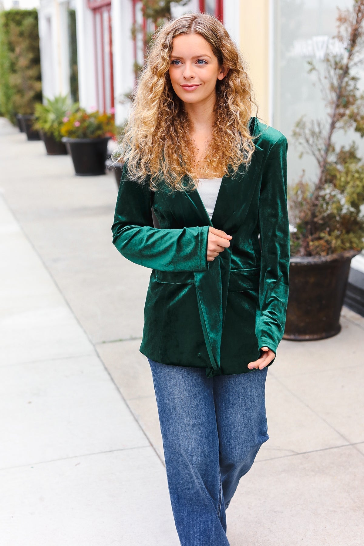 Patricia® | Hunter Green Samt-Reversblazer