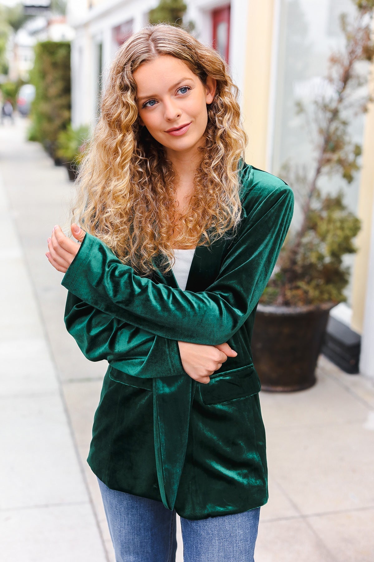 Patricia® | Hunter Green Samt-Reversblazer