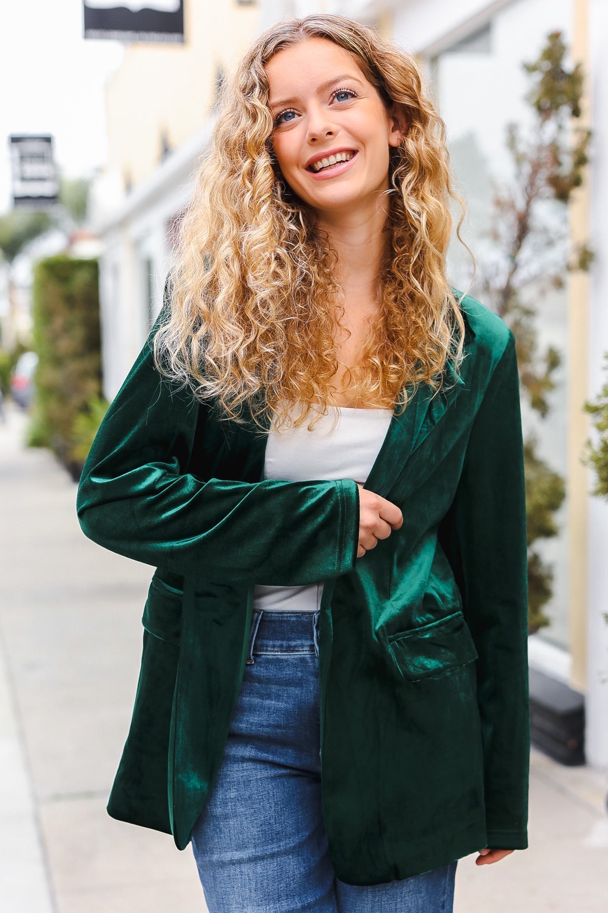 Patricia® | Hunter Green Samt-Reversblazer