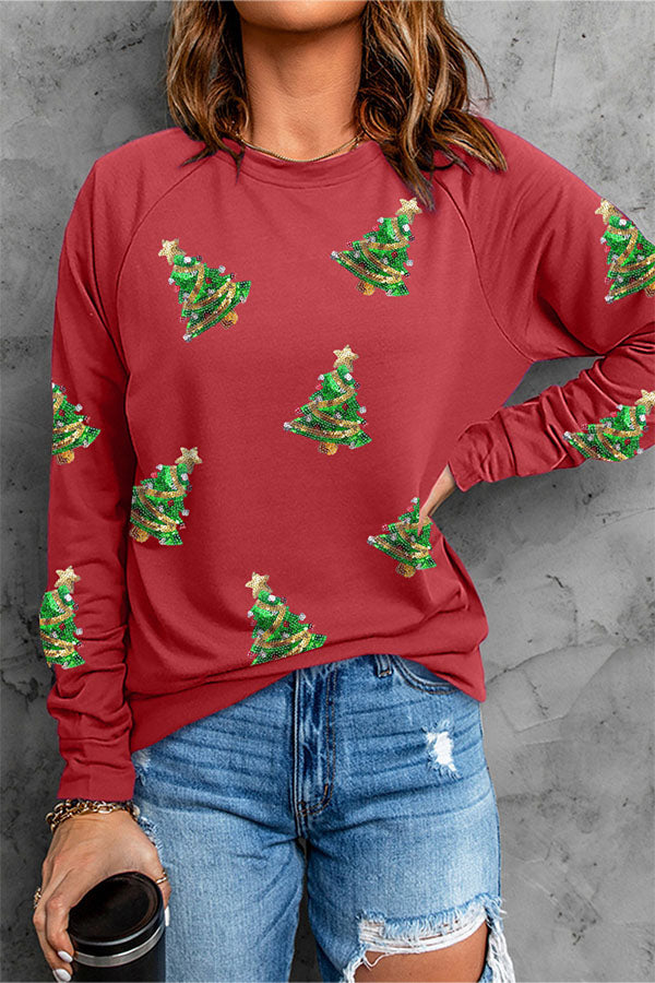 Paloma® | Pullover-Sweatshirt mit Weihnachtsgrafik und Pailletten