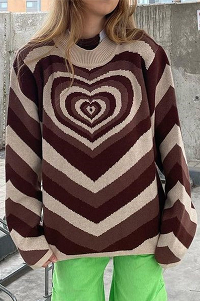 Aída® | Lässiger Street-Print-Patchwork-Kontrastpullover mit halbem Rollkragenoberteil