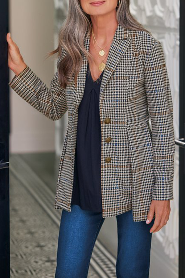 Zaida® | Eleganter karierter Blazer mit Umlegekragen