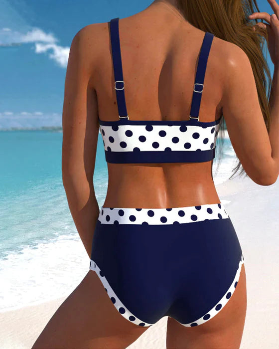 Marly® | Hohe Taille Patchwork Polka Dot Bikinis