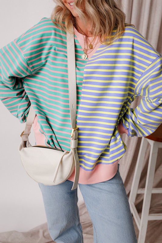 Olivia® | Oversize-Sweatshirt mit überschnittener Schulterpartie in Colorblock-Optik