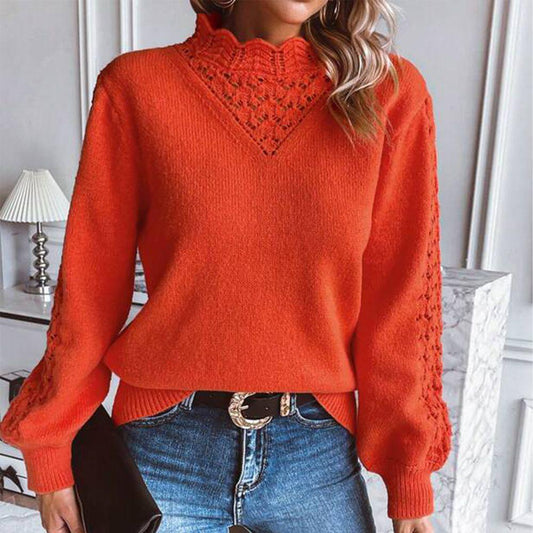 Liesa® | OrangeFarbeer einfarbiger Pullover mit Rollkragen