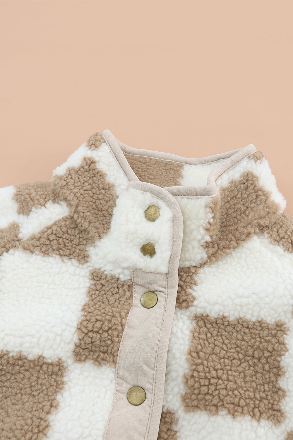 Olga® | Braun karierte Sherpa Jacke