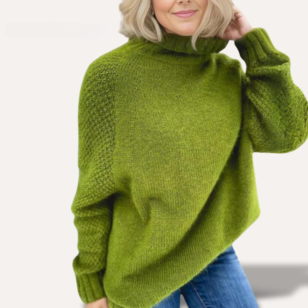 Patricia® | Eleganter apfelgrüner Angela-Rollkragenpullover