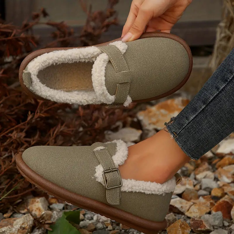 Doris® | Damen Plüsch-Slipper mit runder Zehenkappe