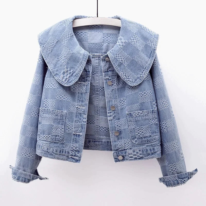 L'Amourélle Denim-Jacke mit großem Kragen