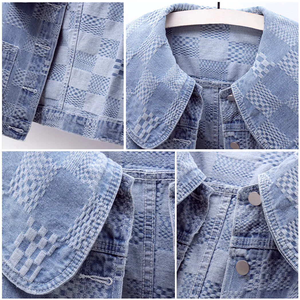 L'Amourélle Denim-Jacke mit großem Kragen