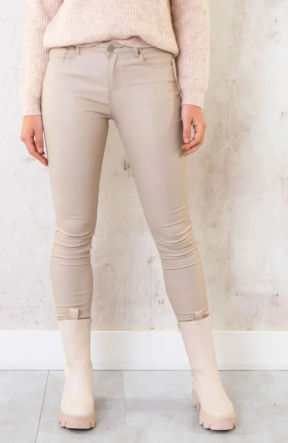 Ornella® | Beschichtungsjeans Hellbeige