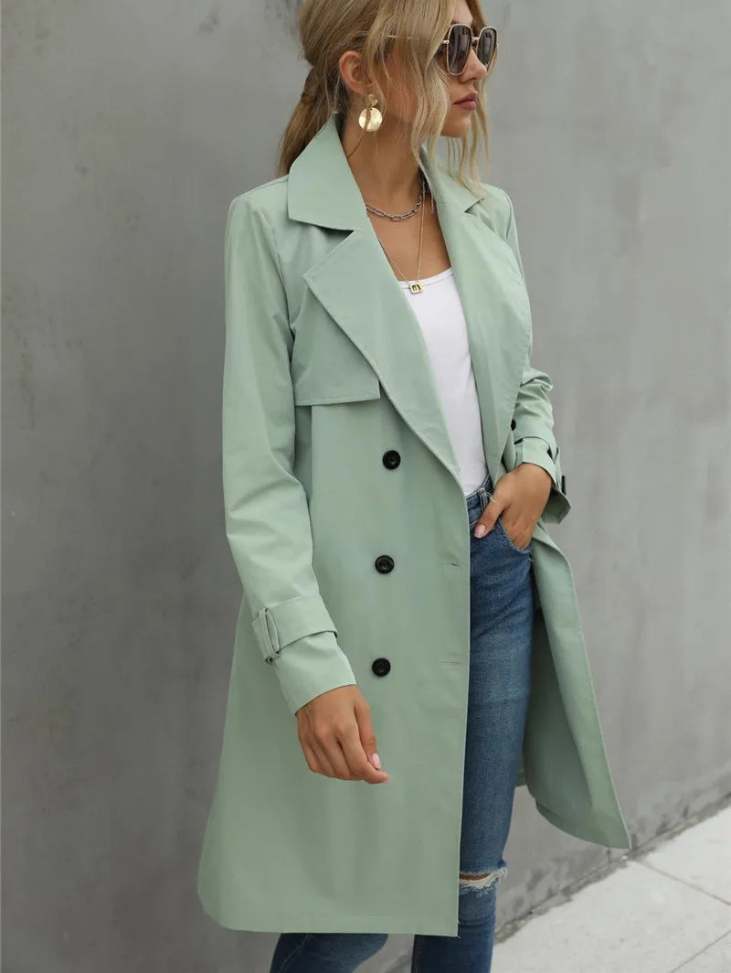 Victoria® | Lässiger zweireihiger Trenchcoat mit Gürtel