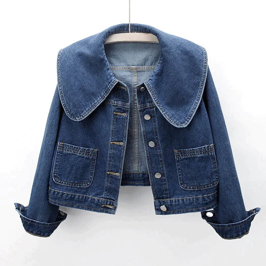 L'Amourélle Denim-Jacke mit großem Kragen