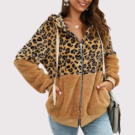 Victoria® | Plüsch-Hoodie mit Leopardenmuster