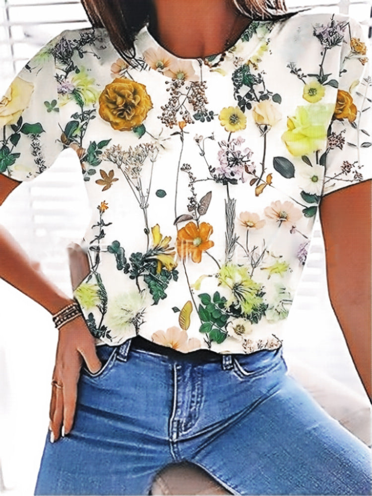 Yaga® | Lässiges T-Shirt mit Blumenprint