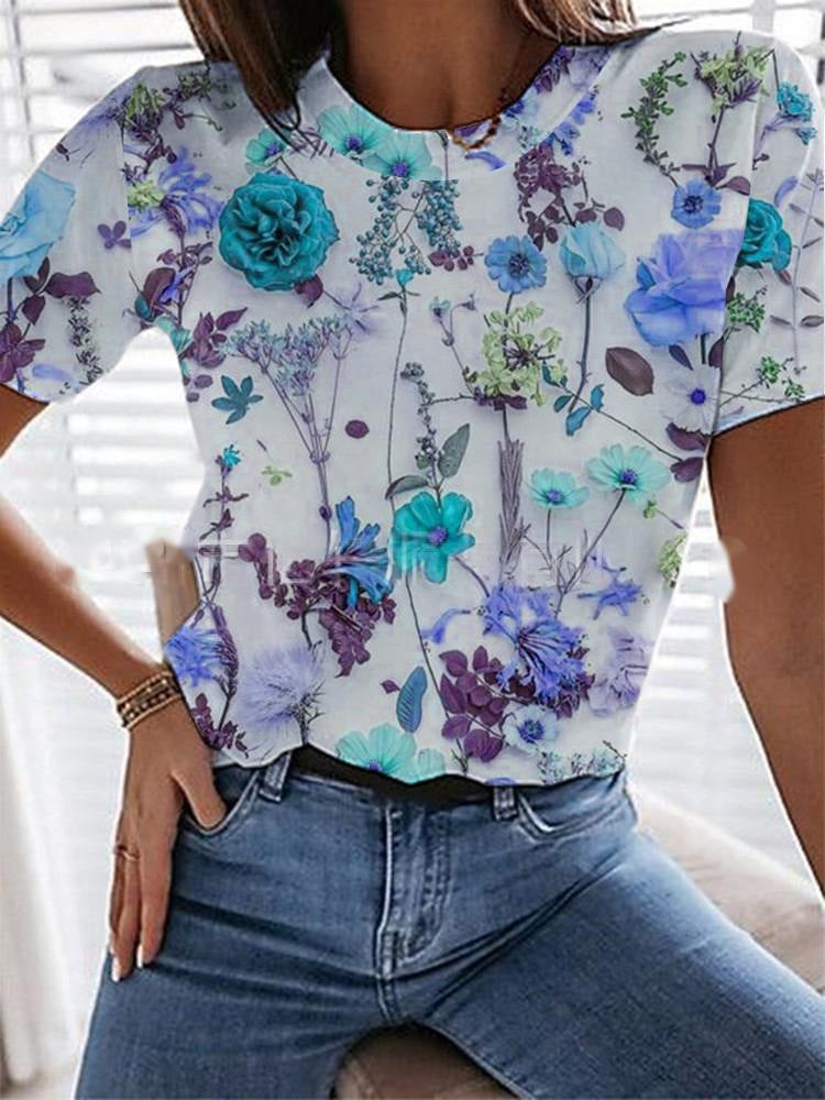 Yaga® | Lässiges T-Shirt mit Blumenprint