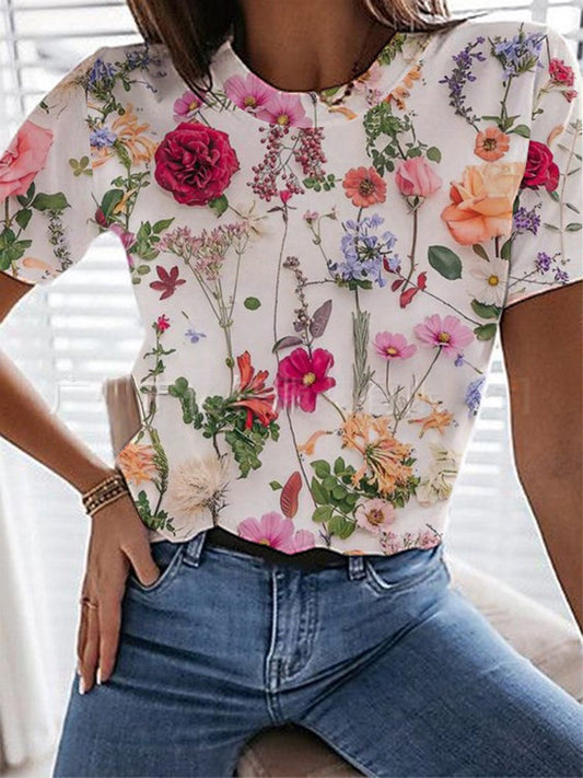 Yaga® | Lässiges T-Shirt mit Blumenprint