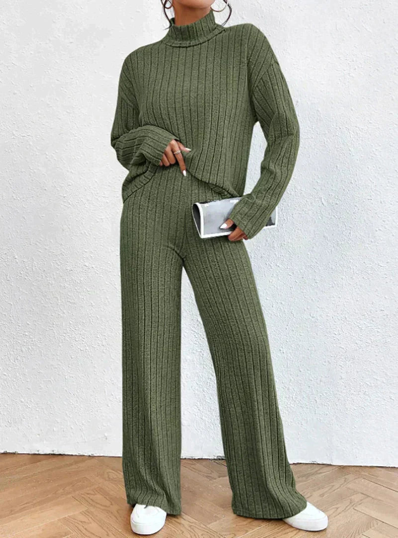 Zara® | Gestrickter Rollkragenpullover und Hose für Damen