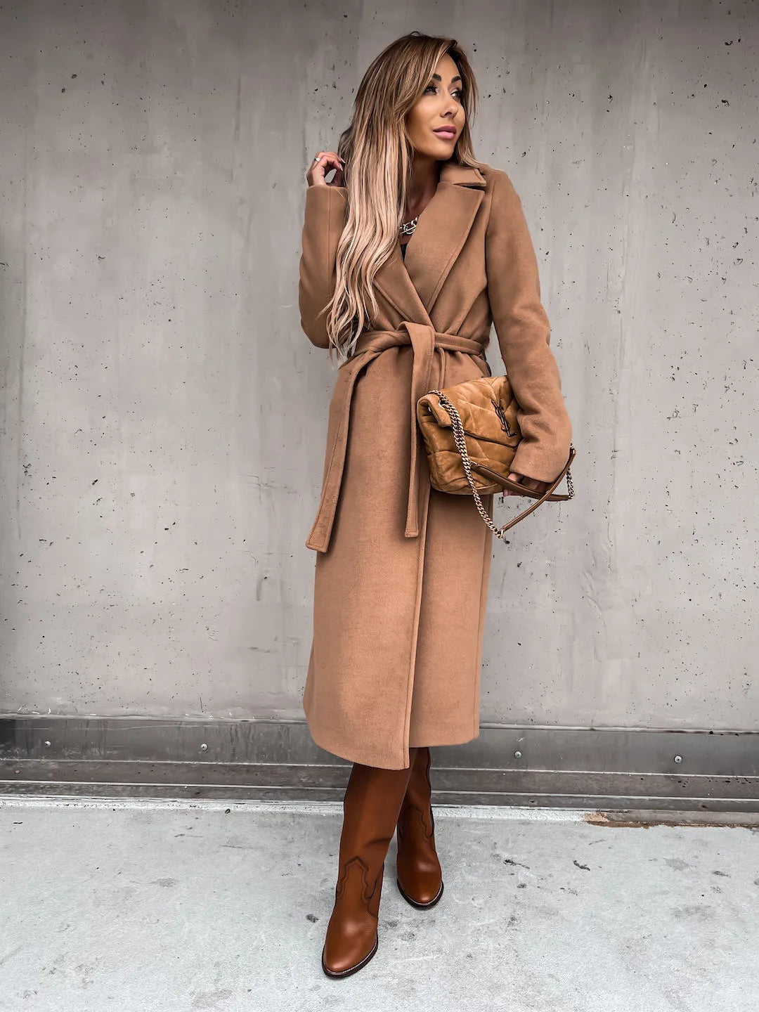 Ximena® | Damen-Trenchcoat mit V-Ausschnitt und Knöpfen