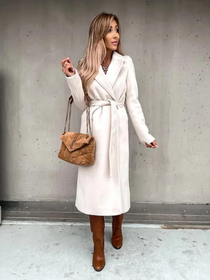 Ximena® | Damen-Trenchcoat mit V-Ausschnitt und Knöpfen