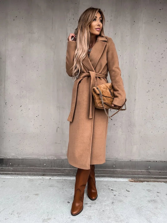 Ximena® | Damen-Trenchcoat mit V-Ausschnitt und Knöpfen