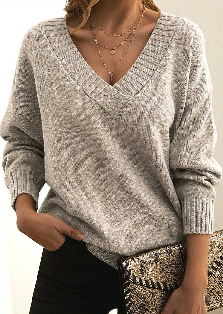 Orquídea® | Weicher, Bequemer Pullover Met Tiefem V Ausschnitt