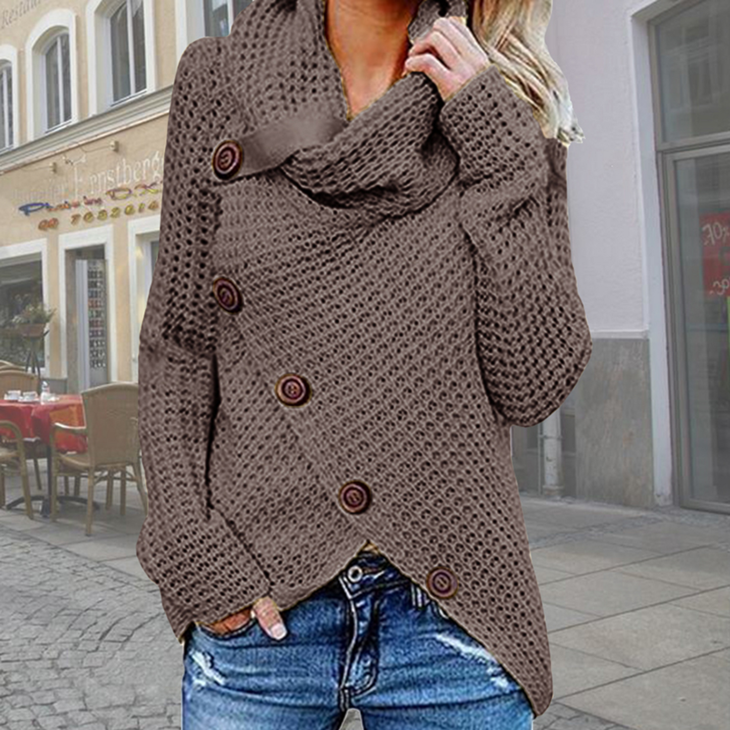 Ximena® | Moderner asymmetrischer Rollkragenpullover mit eleganten Details