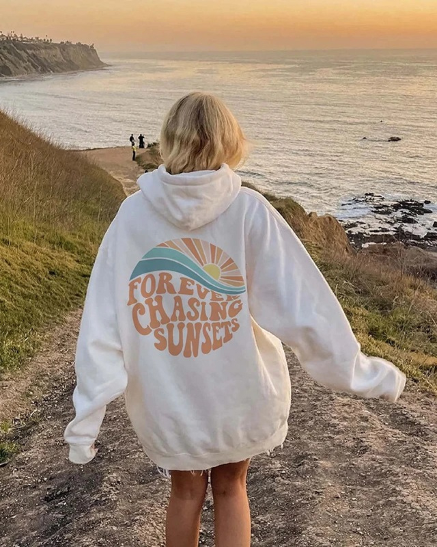 Ottilie® | Bequemer Kapuzenpullover „Forever chasing Sunsets“