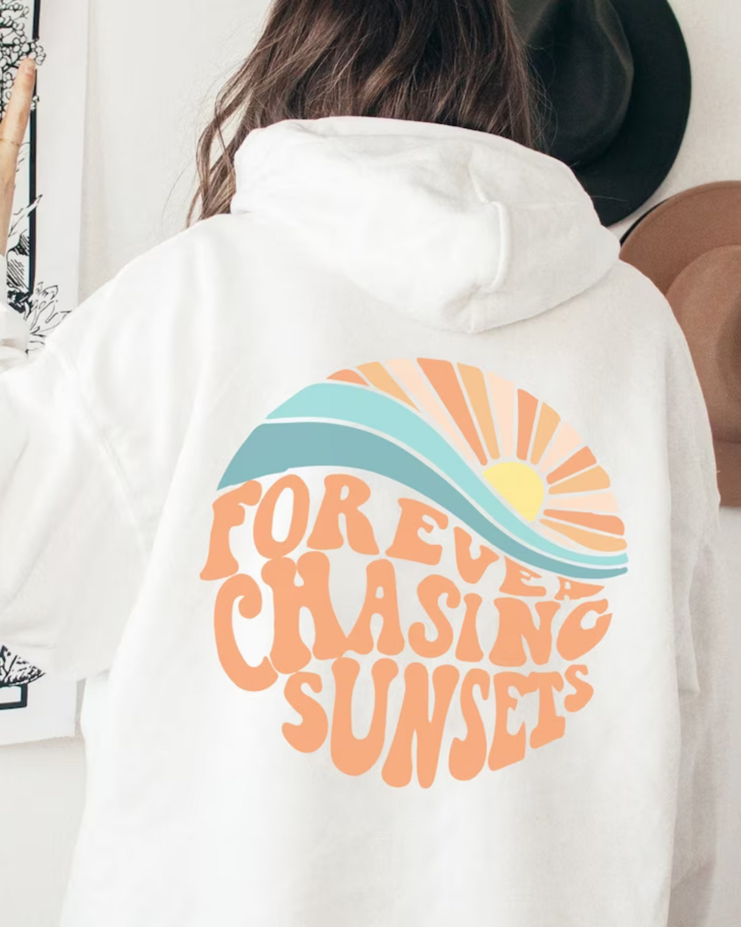 Ottilie® | Bequemer Kapuzenpullover „Forever chasing Sunsets“