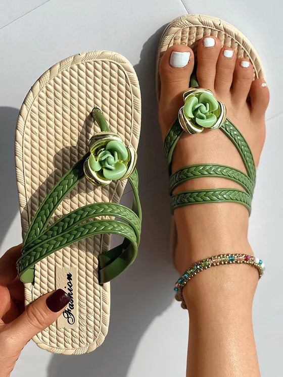 Rosa® | Strand-Flip-Sandalen mit Blumenmuster