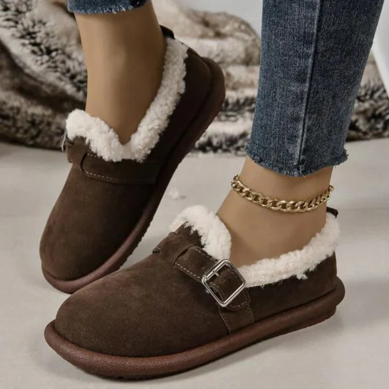 Doris® | Damen Plüsch-Slipper mit runder Zehenkappe