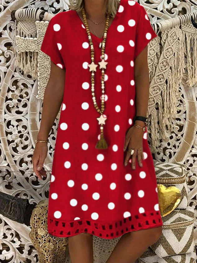 Tybie® | Sommerkleid mit V-Ausschnitt und Polka Dots