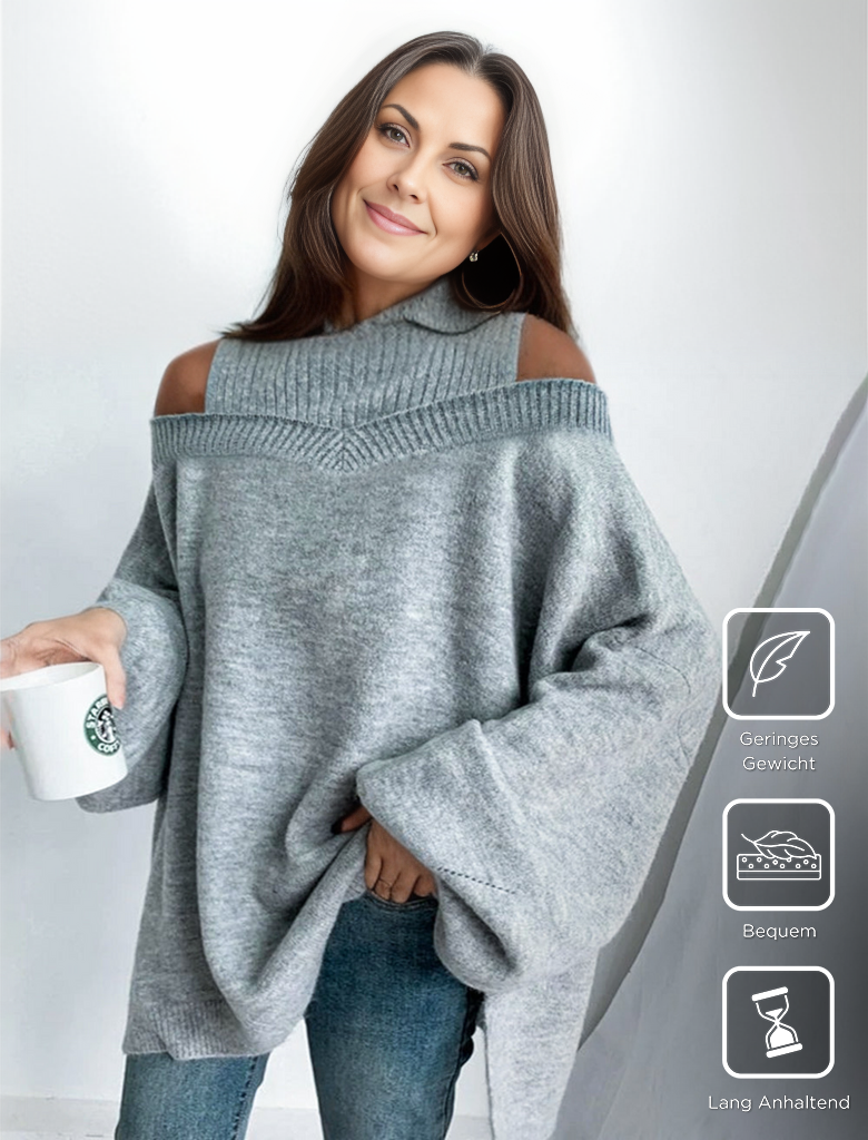 Ada® | Einfarbiger Pullover mit hohem Halsausschnitt