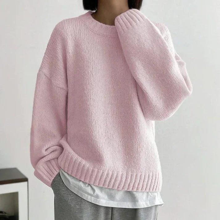 Adriana® | Rosa einfarbiger Pullover