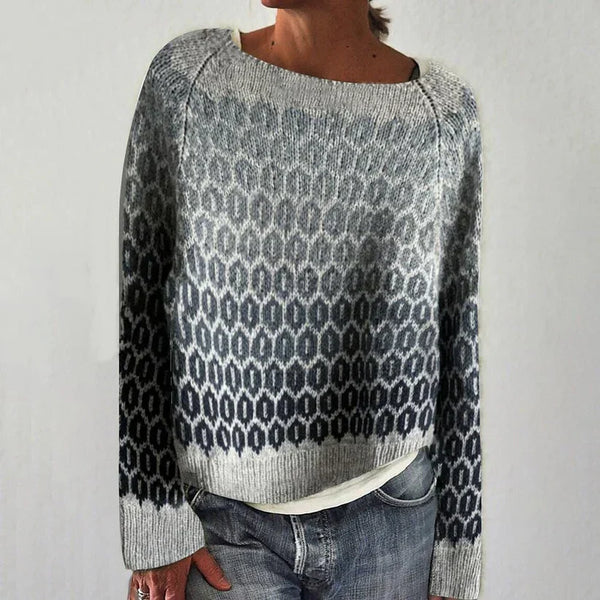 Orlaith® | Grauer Pullover Mit Details