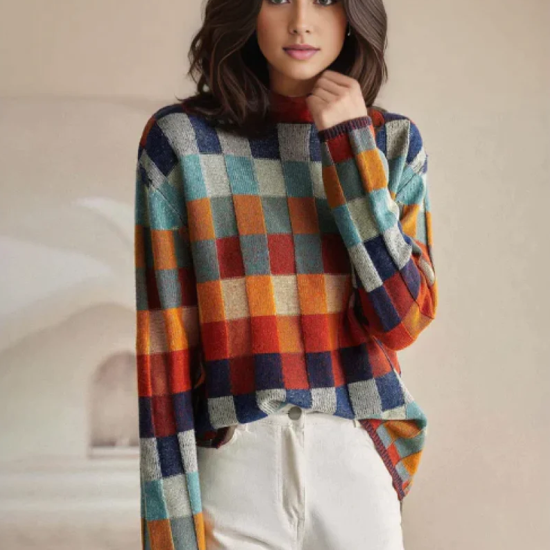 Hanneliese® | Patchwork-Rollkragenpullover von Couture