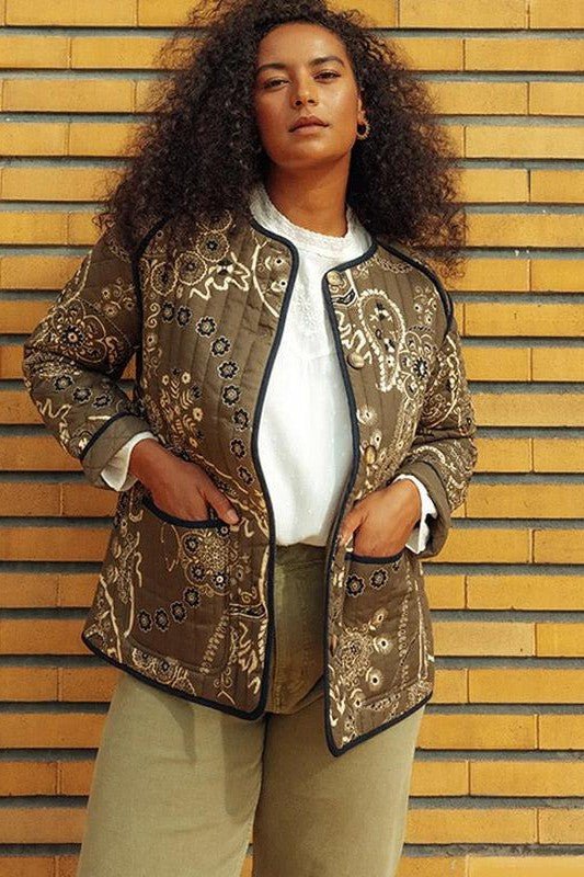 Ziska® | Vintage-Jacke mit Blumendruck